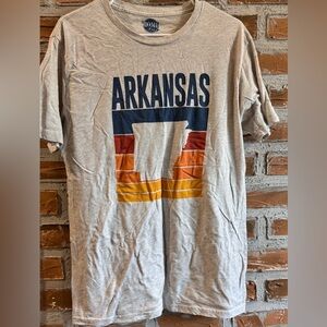 Arkansas Graphic Tee with Retro Sunset Colors